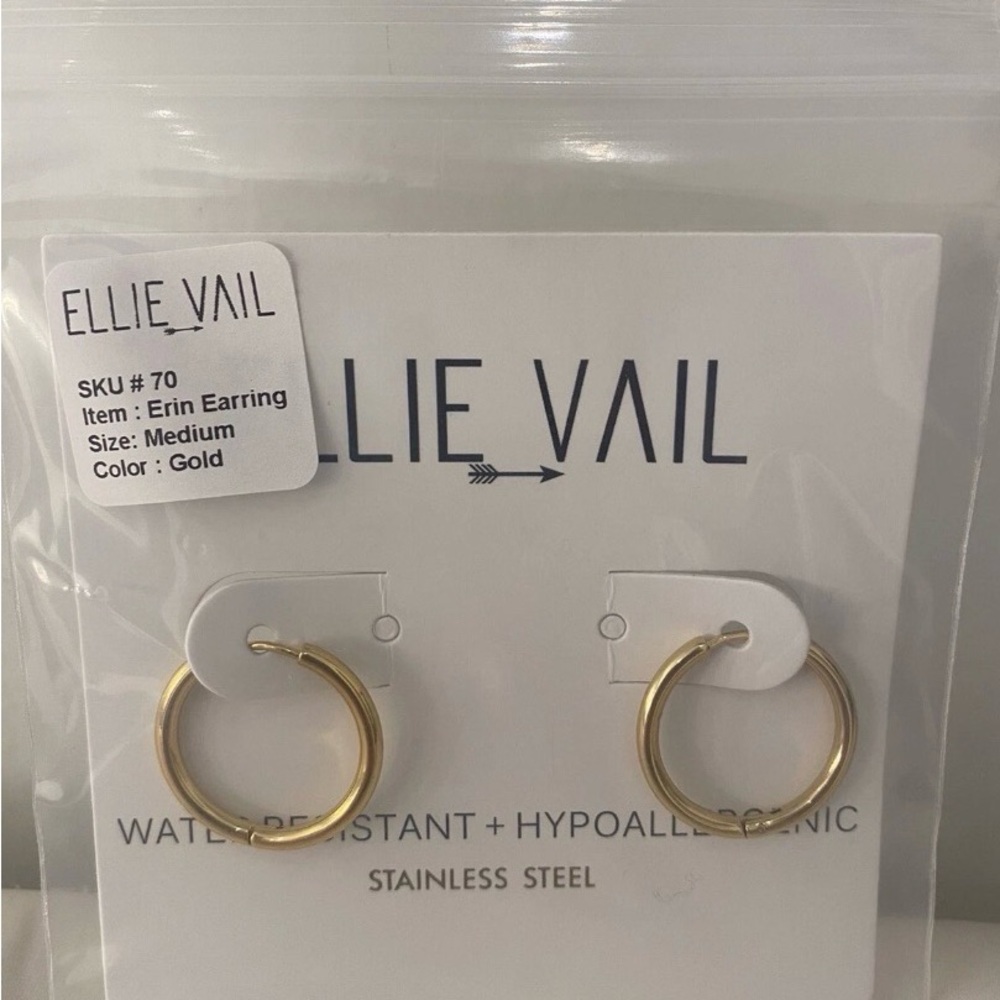 Ellie Vail Erin Earrings Gold Tone Hoop Earrings Medium Size